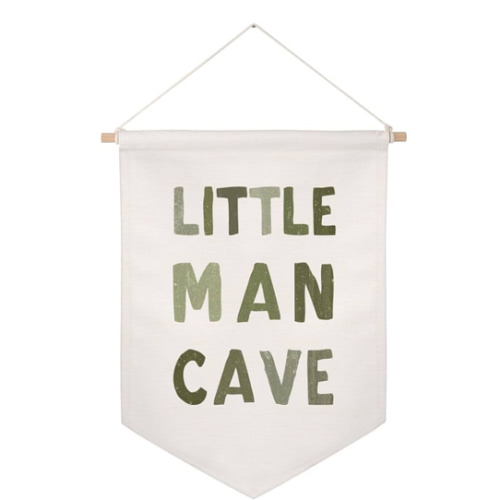 Little Man Cave Pennant Flag Wall Art Banner, Kids Room Decor, Nursery Wall Decor, Little Man Cave Sign, Hanging Canvas Banner, Baby Boy Wall Art, Kids Wall Art, Boys Room Decor, Boy Nursery Decor