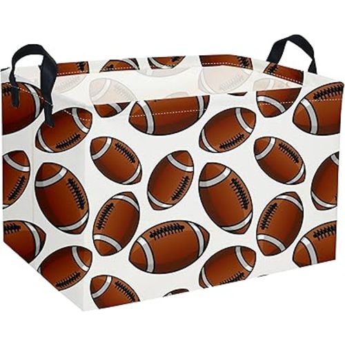Rectangular Football Baskets Kids Storage Bins Baby Boy Basket Kids Toy Storage Bin Organizer Box Football Room Decor for Home(Football Basket)