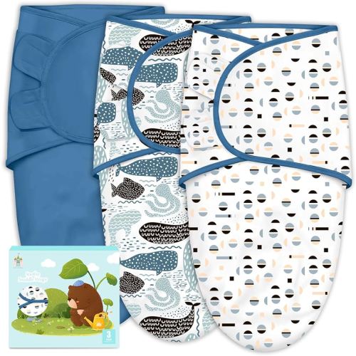 Cute Castle 3-Pack Baby Swaddle Sleep Sacks - Newborn Swaddle Sack - Ergonomic Baby Swaddles Blanket Warp for Boys and Girls - Baby Essentials (0-3 Months - Blue)