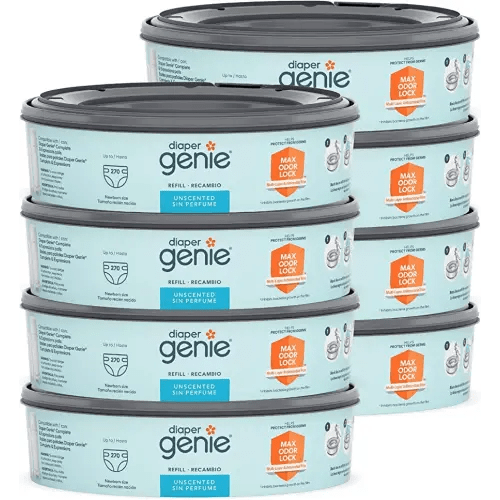 Diaper Genie Bags Refills 270 Count (Pack of 8) with Max Odor Lock | Holds Up to 2160 Newborn Diapers