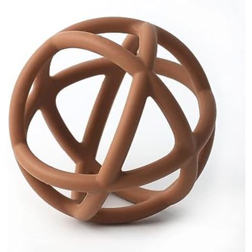 Baby Teether Ball Toy, BPA Free Silicone Soft Ball Easy to Hold Teether for Babies Ages 6 Months+ (Clay)