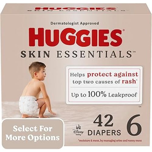 Huggies Size 6 Diapers, Skin Essentials Baby Diapers, Size 6 (35+ lbs), 42 Count
