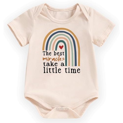 hrcfbk Newborn Infant Baby Boys Girls Bodysuit Short Sleeve Funny Letters Print Romper Reveal Pregnancy Announcement Clothes