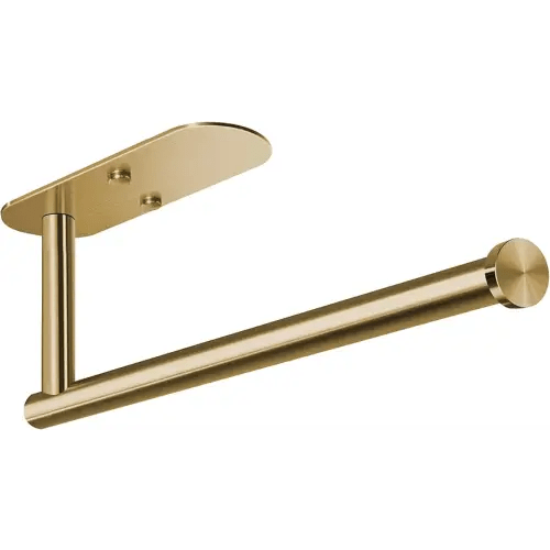 VAEHOLD Adhesive Paper Towel Holder Under Cabinet Wall Mount for Kitchen Paper Towel, Paper Towel Roll Holder Stick to Wall, Stainless Steel (Gold)