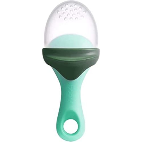 Boon Pulp Silicone Baby Fruit Feeder - Soft Silicone Baby Feeding - Fruit and Vegetable Baby Led Weaning Supplies - Baby Feeding Essentials - Green/Mint - 1 Count