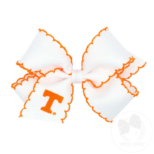University of Tennessee Medium Moonstitch Grosgrain Hair Bow with Embroidered Logo - UNIVERSITY OF TENNESSEE | Wee Ones Hair Bows & Accessories