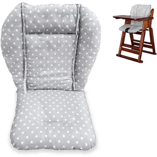 Twoworld High Chair Cushion, Large Thickening Baby High Chair Seat Cushion Liner Mat Pad Cover Breathable (Fashion Gray)