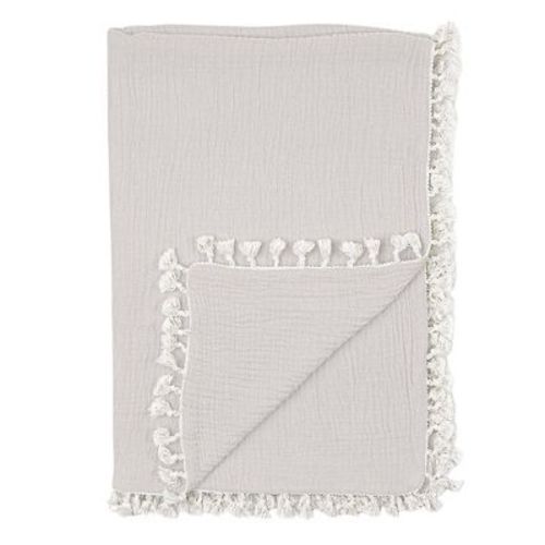 Crane Baby 6-layer Muslin Baby Blanket With Tassle Edge - Fern