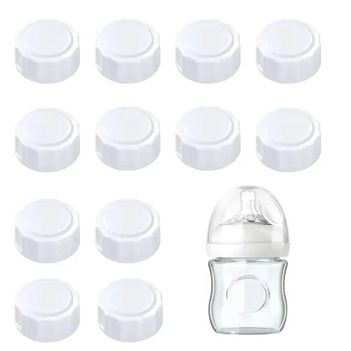 Avent Bottle caps Baby Bottle Replacement Caps Compatible withAvent Wide Mouth Bottles-Travel Caps-Travel Bottle Caps Compatible with Avent Bottles-Bottle Lids Replacement 12 Pack, White