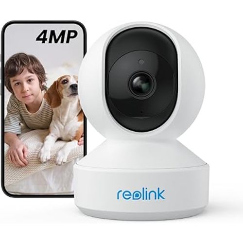 REOLINK Indoor Security Camera E1 Pro(Black), 4MP Plug-in Pet Camera Support 2.4/5 GHz WiFi, 360 Degree Auto Tracking Baby/Dog Monitor, Person/Pet Detection, Night Vision, 2 Way Audio, Local Storage