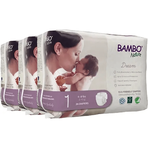 Bambo Nature Premium Baby Diapers (SIZES 0 TO 6 AVAILABLE), Size 1, 108 Count