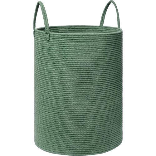 Laundry Basket, 72L Woven Laundry Hamper, Baby Nursery Hamper for Toys, Blanket Basket for Living Room, Clothes Hamper for Bedroom&Baby Room, Green