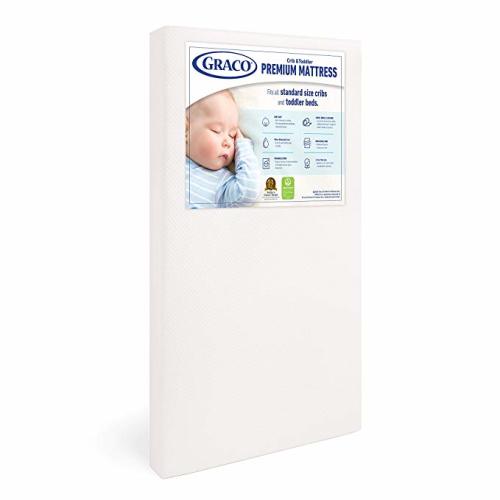 Graco Premium Foam Crib & Toddler Mattress – GREENGUARD Gold and CertiPUR-US Certified, 100% Machine Washable, Breathable, Water-Resistant Cover, Ideal Firmness for Infants