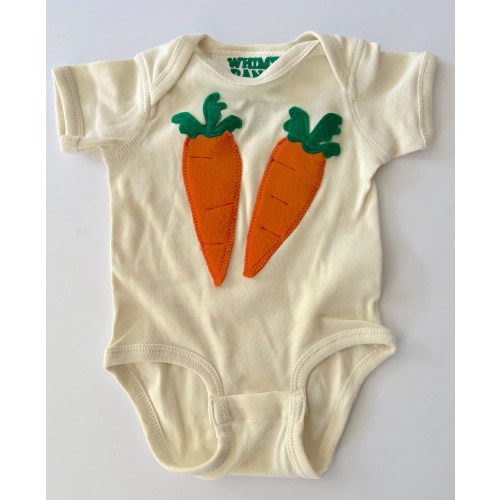 Carrot Onesie®- Garden Farm Fresh- Vegetable Onesie®-100% Natural Cotton-Gender Neutral Baby/Toddler-Plush Fleece and recycled felt applique