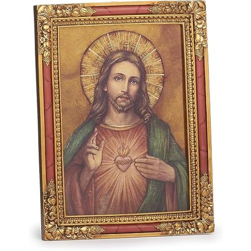 Joseph's Studio by Roman - Collection, 7.25" H Sacred Heart Icon, Made from Resin, High Level of Craftsmanship and Attention to Detail, Durable and Long Lasting