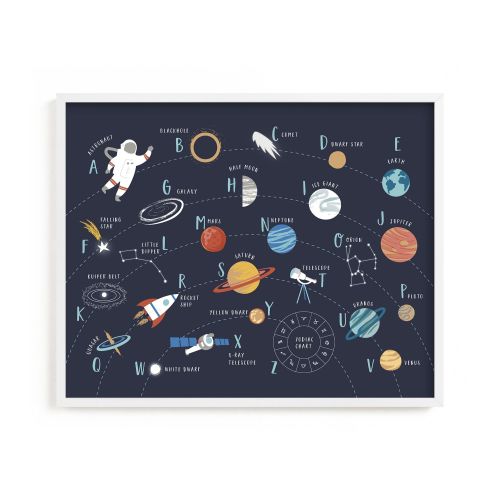 Minted® Space Alphabet Wall Art by Teju Reval