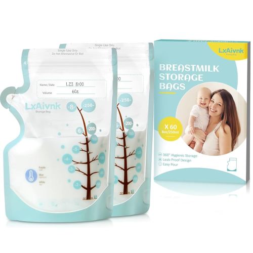Breastmilk Storage Bag - 8oz(60 Count), Breast Milk Storage Bags Freezer, No Leak Milk Storage Bags breastmilk, Strength Thin Design,Breast Milk Bags for Breastfeeding Essentials