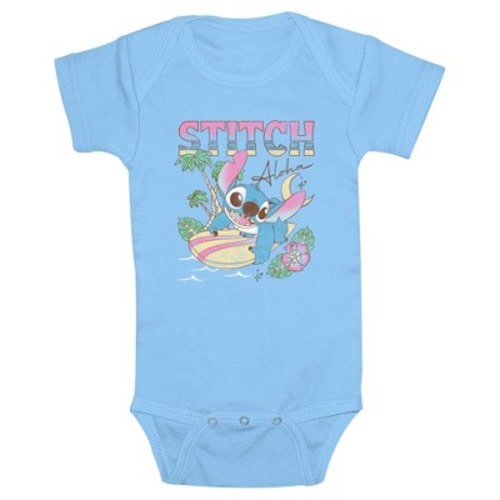 Infant's Lilo & Stitch Retro Aloha Bodysuit - Light Blue - 6 Months