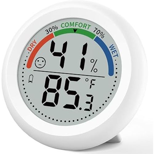 Digital Room Thermometer Hygrometer Indoor-Humidity Meter Monitor with Accurate Temperature Humidity Sensor Comfort Indicator ℃/℉ Switch for Wall Baby Home Greenhouse Cellar Garage Nest Reptile