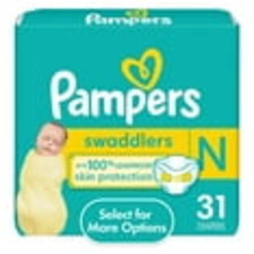 Pampers Swaddlers Baby Diapers Size Newborn, 31 Count (Select for More Options)