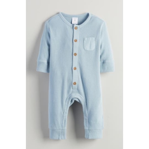 Waffle Knit Cotton Romper, 6M