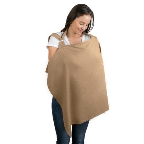 Muslin Nursing Cover for Baby Breastfeeding, Soft & Breathable Breastfeeding Cover by Comfy Cubs, Color: Cedar