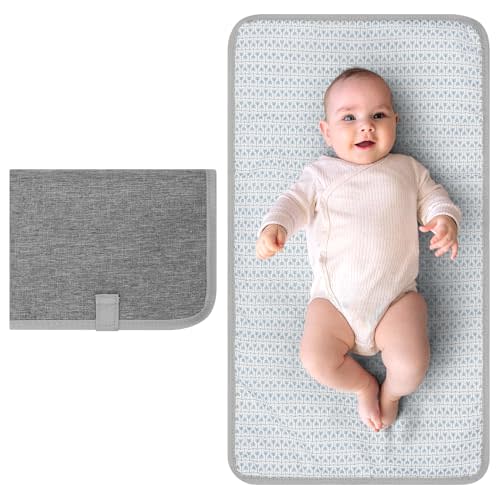 Accmor Portable Diaper Changing Pad, Waterproof Baby Changing Mat, Baby Diaper Changing Pad Portable, Travel Changing Pad for Baby, Grey