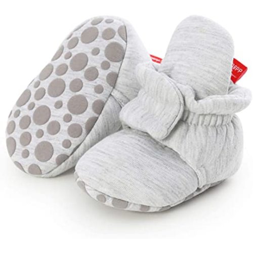 COSANKIM Baby Booties Newborn Boys Girls Fleece Boots Non Slip Grippers Stay On Slipper Socks Infant First Walker Winter Warm Crib Shoes