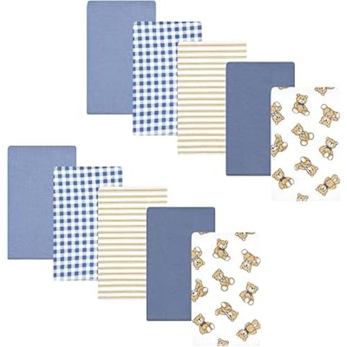 Hudson Baby Unisex Baby Flannel Burp Cloth 10pk, Gentleman Bear, One Size