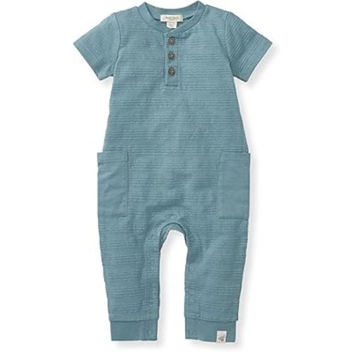 Burt's Bees Baby Baby Boys Jumpsuit, 100% Organic Cotton One-piece Short Sleeve, Long Sleeve Coverall
