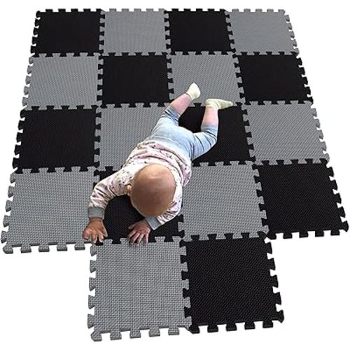 MQIAOHAM® 18 Pieces Puzzle Play Mats, Soft Baby Play Mat, Kids Interlocking Foam Floor Tiles, Toddlers Carpet Playmats G301018-104112