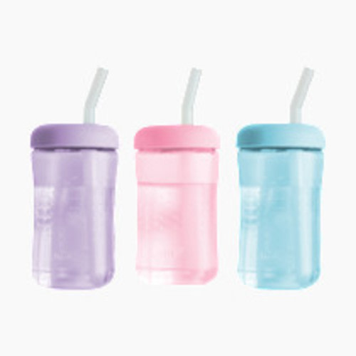 The First Years Squeeze & Sip Straw Trainer Cup - Pink, Purple, & Blue