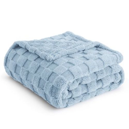 Cozy Comfort by Bedsure | Cute Soft Cozy Checkered 260GSM Throw Blanket for Couch Twin Size White