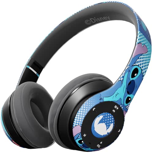 Disney Lilo & Stitch Expressions Bluetooth Over-Ear Headphones, Wireless Foldable Headset with Built-in Microphone - Stitch Expressions Design, for Adults and Kids