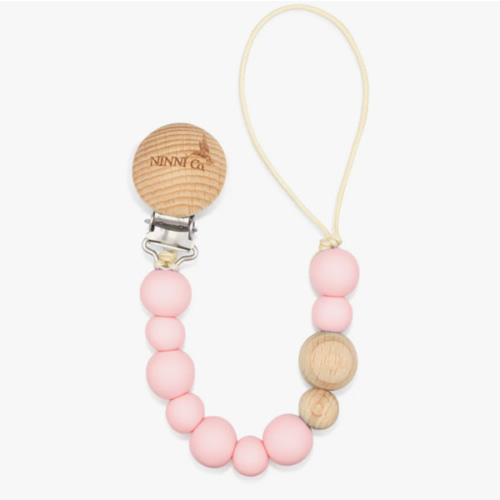 Ninni Co. Rosebud Pink Pacifier Clip