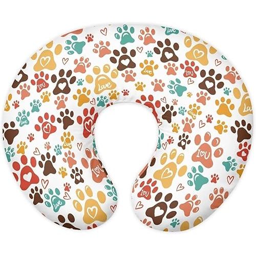 Nursing Pillow Cover with Hidden Zipper Colorful Dog Paw Skin Friendly for Moms/Baby Nursing Pillow Cover Stretchy Removable Cover for Breastfeeding Pillows