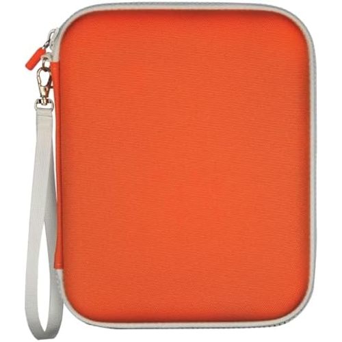Card Holder for YOTO Player Cards - 120 Pockets Portable Binder with Zipper, Carry Strap & Sleeves for Yoto Player/Mini Audiobook Cards, Travel-Friendly Hard Storage Organizer(Orange)