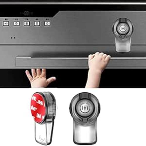 Oven Door Locks for Child Safety 2 Packs,Baby Proofing Stove Knob Covers,3M Adhesive No Drilling Installation,Child Safety Heat-Resistant for Baby Safety Products,Oven Door Locks Portable