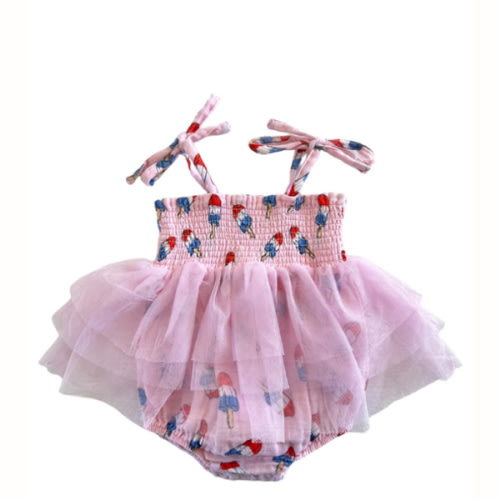 Muslin Tutu Bubble, Pink Red, White & Blue Popsicle – SpearmintLOVE