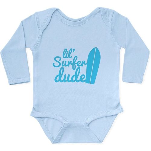 CafePress Lil (Little) Surfer Dude! With Baby Bodysuit - 6-12M - Sky Blue