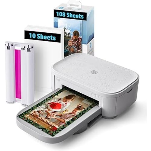HP Sprocket Studio Plus 4x6 Instant Photo Printer – 118 Sheets & Cartridge Bundle - Wireless, Wi-Fi, Premium Dye Sublimation - Vibrant Color Pictures - Editing App for Fun, Creative Photos