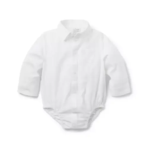 Baby White Baby Collared Bodysuit by Janie and Jack
