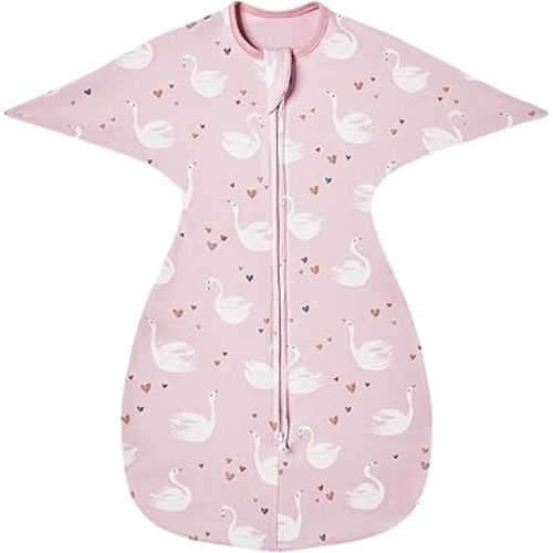 insular Baby Transitional Swaddle with 2-Way Zipper Newborn Sleep Sack Arms Up Infant Sleeping Bag Wearable Blanket, Rainbow, 0-3 Month
