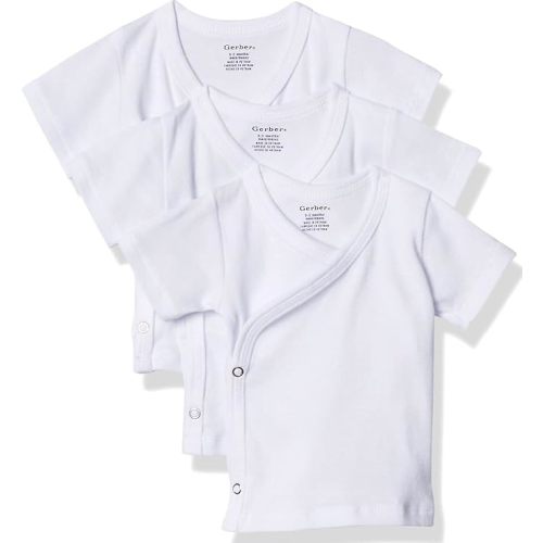 Gerber baby-girls 3-pack Short-sleeve Side-snap Shirt