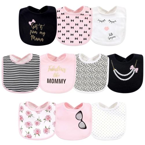 Little Treasure Unisex Baby Cotton Bibs, Mama 10-Pack, One Size