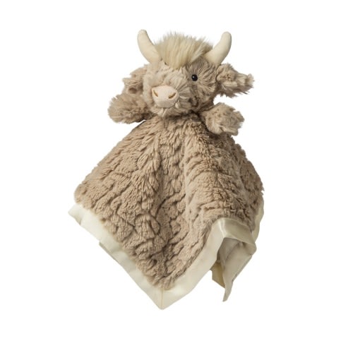 Putty Nursery Highland Cow Character Blanket - 13x13" - Mary Meyer Stuffed Toys