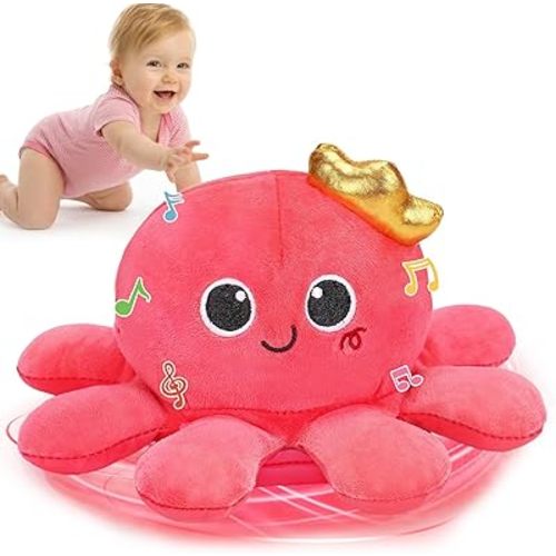 Tsomtto Baby Girl Toys, Musical Crawling & Walking Octopus Plush Light up Stuffed Animal Dancing Girl Gifts Music Sensory Infant Toy Learning Newborn Baby Girls First Birthday Gifts