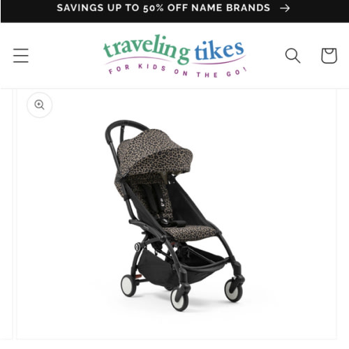Stokke YOYO3 Ultra Compact 6+ Stroller (One Box) - Black / Leopard (Wild Collection) | Traveling Tikes