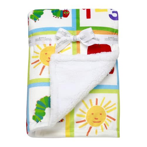2 Ply Plush Baby Blanket, Reversible World of Eric Carle The Very Hungry Caterpillar Print (Multi-Colored, 30 in. x 40 in.)