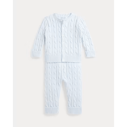 Ralph Lauren Cable-Knit Cotton Cardigan & Pant